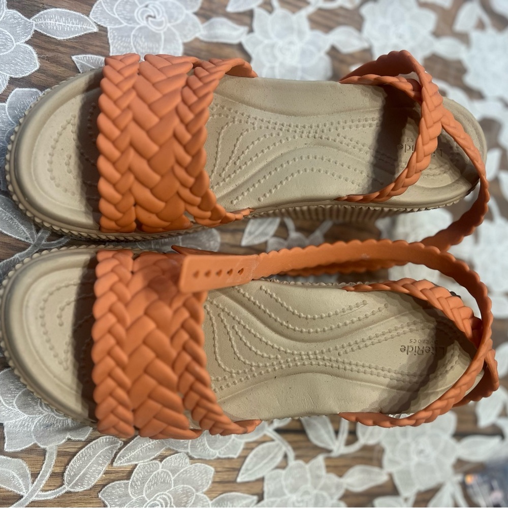 Orange Braided Women's Sandals